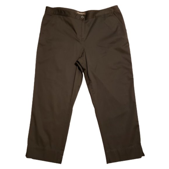 Tommy Bahama Cropped Pants Ellery Fit Summer Modest Brown | Women's 14 Pre-owned - Picture 1 of 12